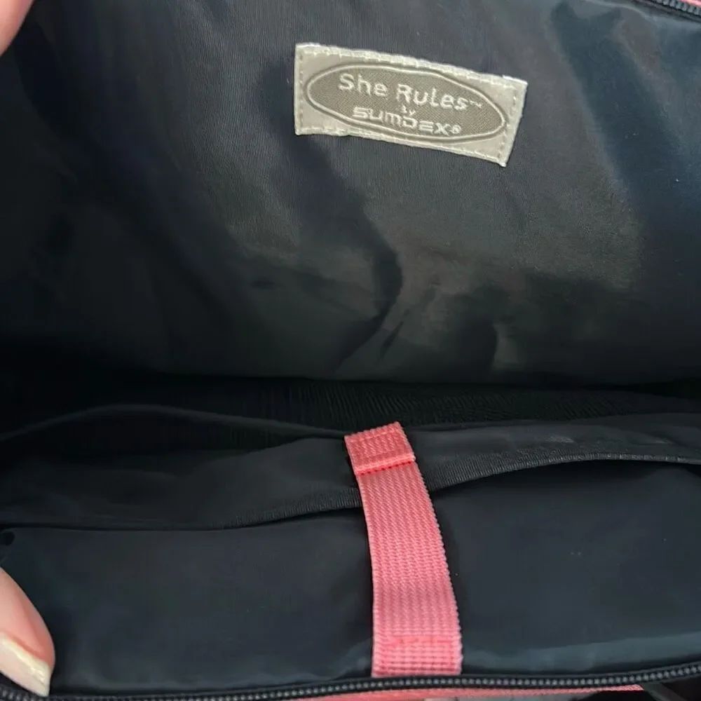Sumdex she rules pink and black laptop padded bag case with bonus pouch